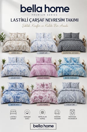 Bella Home Çift Kişilik Fitted New Box Nevresim Takımı | Zamansız, Modern ve Şık Tasarım