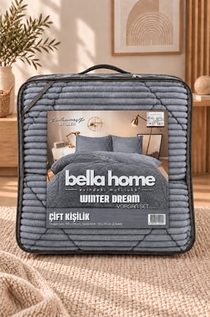 Bella Home Winter Dream Çift Kişilik Yorgan Seti | 195x215 cm | İnce, Hafif & Yumuşak | Şık Tasarım