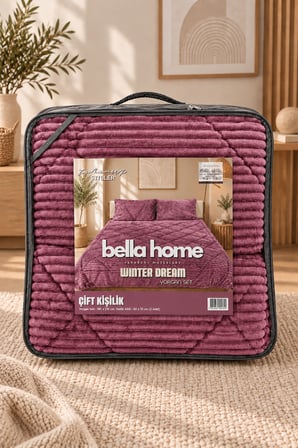 Bella Home Winter Dream Çift Kişilik Yorgan Seti | 195x215 cm | İnce, Hafif & Yumuşak | Şık Tasarım