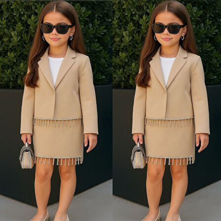 Princess Glow 3’lü Taş Detaylı Kombin - 4/14 Yaş - 31510