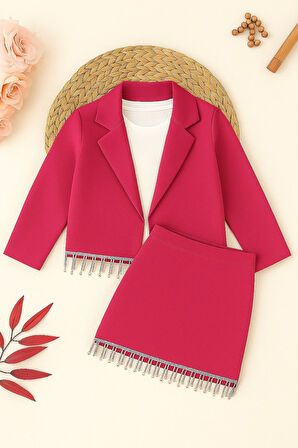 Princess Glow 3’lü Taş Detaylı Kombin - 4/14 Yaş - 31510