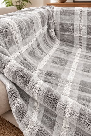 Bella Home 180x220 cm Peluş 3D Koltuk Örtüsü | Yumuşak Dokulu | Dekoratif, Şık ve Minimal Tasarım