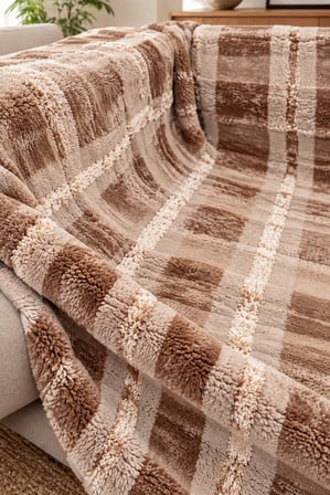 Bella Home 180x220 cm Peluş 3D Koltuk Örtüsü | Yumuşak Dokulu | Dekoratif, Şık ve Minimal Tasarım