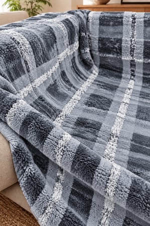 Bella Home 180x220 cm Peluş 3D Koltuk Örtüsü | Yumuşak Dokulu | Dekoratif, Şık ve Minimal Tasarım