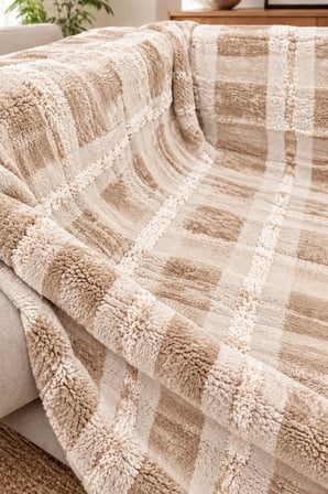 Bella Home 180x220 cm Peluş 3D Koltuk Örtüsü | Yumuşak Dokulu | Dekoratif, Şık ve Minimal Tasarım