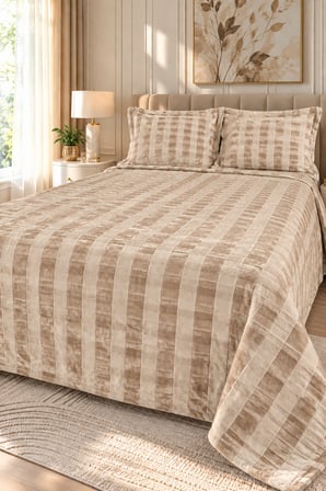 Bella Home Henna Çift Kişilik Yatak Örtüsü | 240x260 cm | Peluş Dokulu, Yumuşak, Zarif ve Modern Tasarım