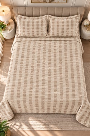 Bella Home Henna Çift Kişilik Yatak Örtüsü | 240x260 cm | Peluş Dokulu, Yumuşak, Zarif ve Modern Tasarım
