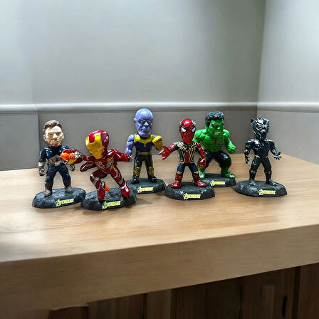 VIP IRON MAN CAPTAİN AMERİCA THOR HULK BLACK WİDOW VE HAWKEYE  6LI KARAKTER SET KARAKTER OYUNCAKLARI