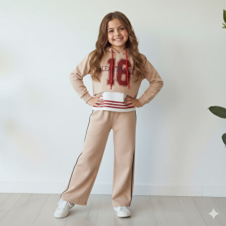 Oversize 3 Parça Kız Çocuk Takım - 5/14 Yaş - 31557