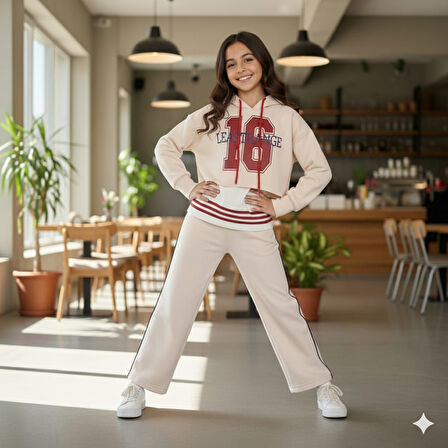 Oversize 3 Parça Kız Çocuk Takım - 5/14 Yaş - 31557