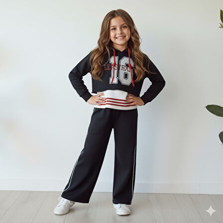 Oversize 3 Parça Kız Çocuk Takım - 5/14 Yaş - 31557