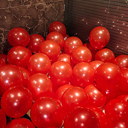 KIRMIZI YILBAŞI BALONU VIP 25 PCS SHINY METALLIC RED BALLOON VIP KALİTE PARLAK METALİK KIRMIZI BALON