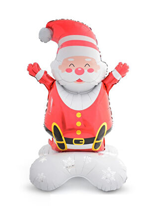 YILBAŞI FOLYO BALON NOEL BABA 150 CM AYAKLI MERRY CHİRSTMAS NOEL SÜSLEME