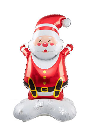 YILBAŞI FOLYO BALON NOEL BABA 150 CM AYAKLI MERRY CHİRSTMAS NOEL SÜSLEME