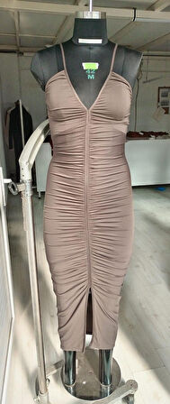 Kadın Elbise Poliamid Büzgülü