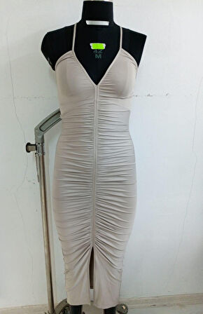 Kadın Elbise Poliamid Büzgülü