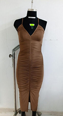 Kadın Elbise Poliamid Büzgülü