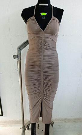 Kadın Elbise Poliamid Büzgülü