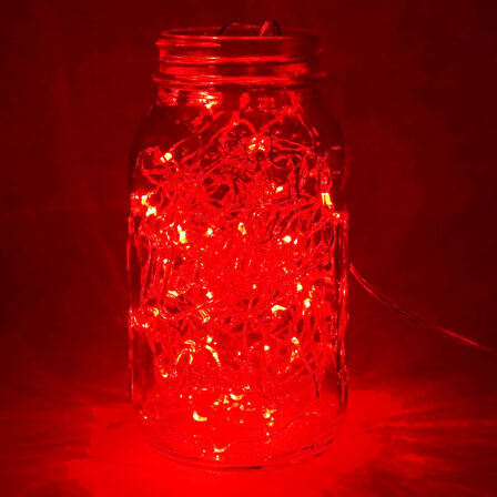 2 METRE KIRMIZI LED IŞIK KIRMIZI YILBAŞI AĞACI IŞIĞI NOEL IŞIĞI KIRMIZI PİLLİ LED IŞIK RED LED LİGHT