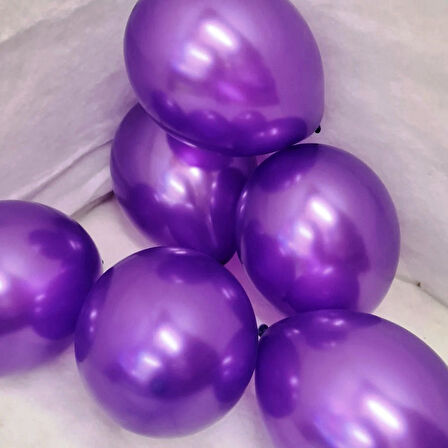 25 ADET 1.KALİTE PARLAK METALİK MOR BALON HELYUM GAZI UYUMLUDUR 25 PCS SHINY METALLIC PURPLE BALLOON