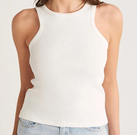 Kadın Fitilli Halter Yaka Crop Atlet