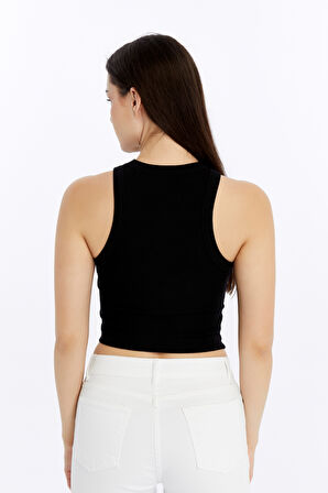 Kadın 3 Lü Fitilli Halter Yaka Crop Atlet
