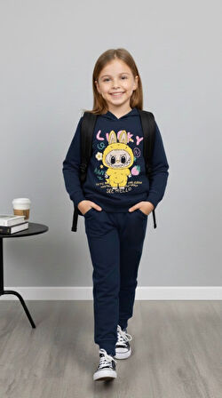 Baskılı Kız Çocuk Eşofman Takım - 6/10 Yaş - 31573