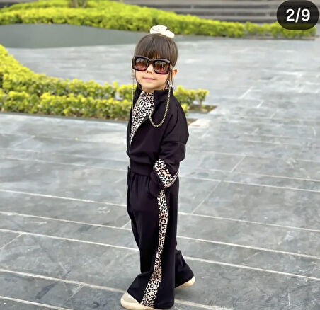 Leopar 3' Lü Kız Çocuk Eşofman Tarz Takım - 4/14 Yaş - 31579