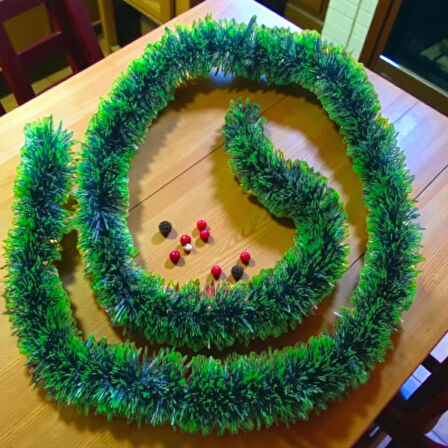 BOYUN SİMİ 2 METRE AÇIK YEŞİL YILBAŞI BOYUN SİMİ YUMUŞAK GARLAND YILBAŞI SÜSLEMELERİ