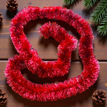 YILBAŞI BOYUN SİMİ KIRMIZI 2 METRE YILBAŞI BOYUN SİMİ YUMUŞAK GARLAND YILBAŞI SÜSLEMELERİ