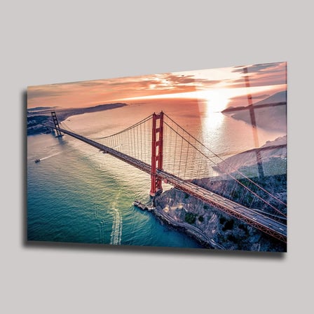 Golden Gate Köprüsü Cam Tablo 60x90 cm