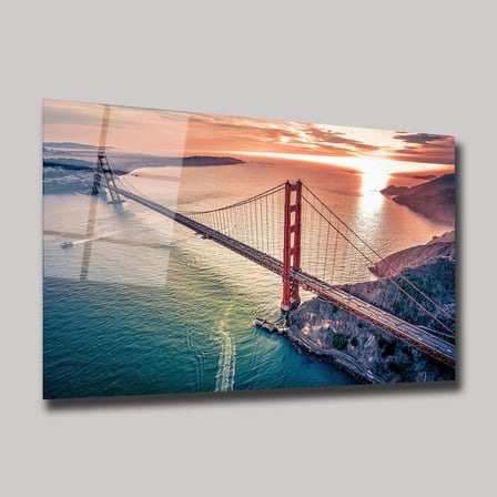 Golden Gate Köprüsü Cam Tablo 60x90 cm