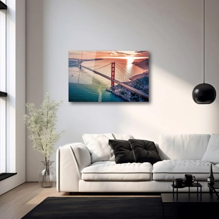 Golden Gate Köprüsü Cam Tablo 60x90 cm
