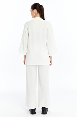 Kadın Bürümcük Kimono Pantolon Takım
