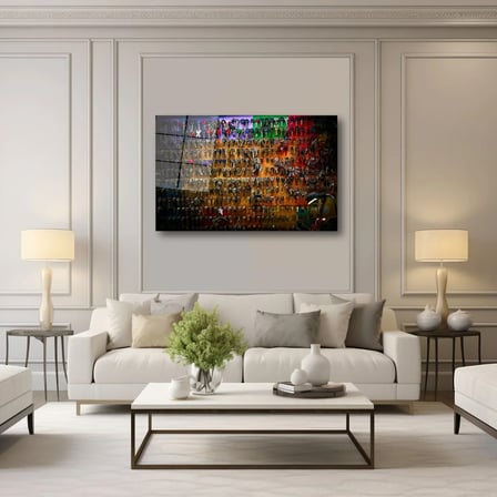 Rengarenk Anahtar Koleksiyonu Yatay Cam Tablo 35x50 cm