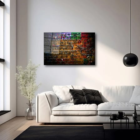 Rengarenk Anahtar Koleksiyonu Yatay Cam Tablo 35x50 cm