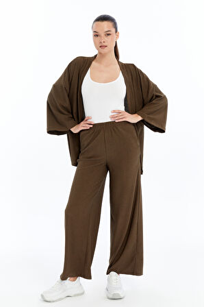 Kadın Bürümcük Kimono Pantolon Takım