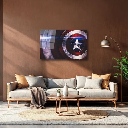 Kaptan Amerika Kalkanı Cam Tablo – Sinematik Dekor 35x50 cm