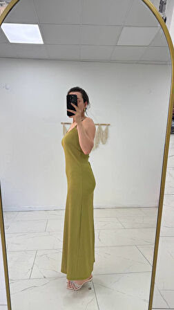 Kadın Elbise Bürümcük Kumaş İp Askılı