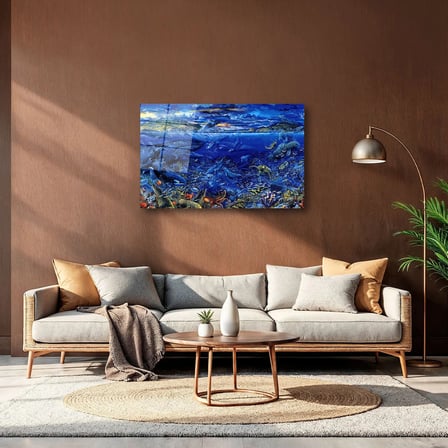 Sualtı Okyanus Dünyası Cam Tablo 35x50 cm