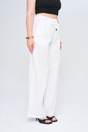 Kadın Düz Renk Wide Leg Pantolon