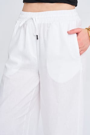 Kadın Düz Renk Wide Leg Pantolon