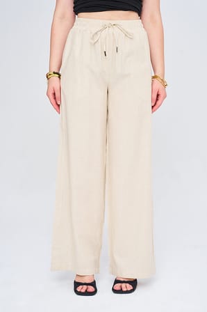 Kadın Düz Renk Wide Leg Pantolon
