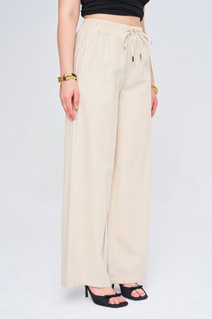 Kadın Düz Renk Wide Leg Pantolon