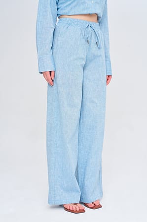 Kadın Düz Renk Wide Leg Pantolon