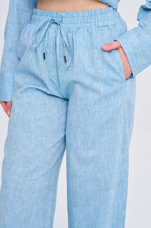 Kadın Düz Renk Wide Leg Pantolon