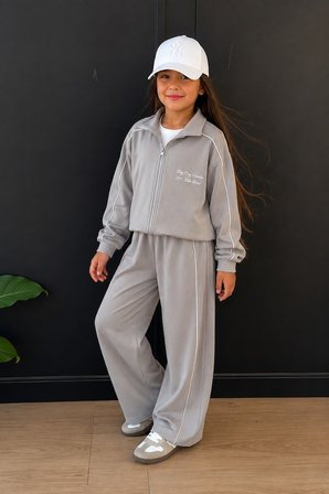 Kız Çocuk Biyeli Hırkalı Oysho Kumaş 2’li Eşofman Takım - 4/12 Yaş - 31782
