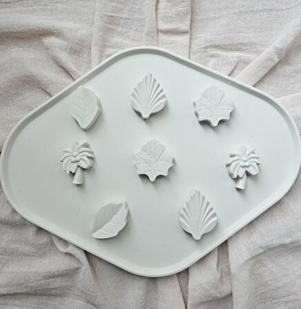 8 Adet Yaprak Figürlü Kokulu Taş – El Yapımı Dekoratif ve Kokulu Taş Seti