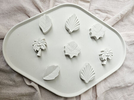 8 Adet Yaprak Figürlü Kokulu Taş – El Yapımı Dekoratif ve Kokulu Taş Seti