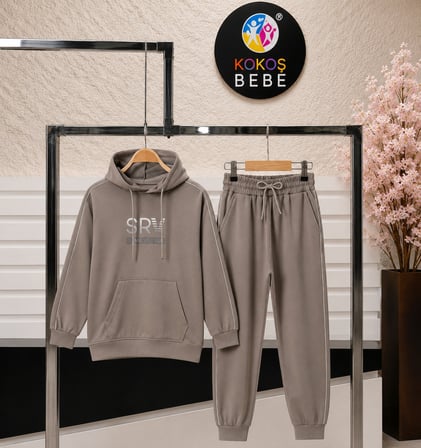 SRV Şerit Detaylı Kapüşonlu Erkek Çocuk Takım - 11/15 Yaş - 31902